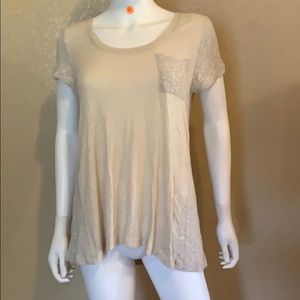 NEW with tags ANTHROPOLOGIE Beige Top MEDIUM